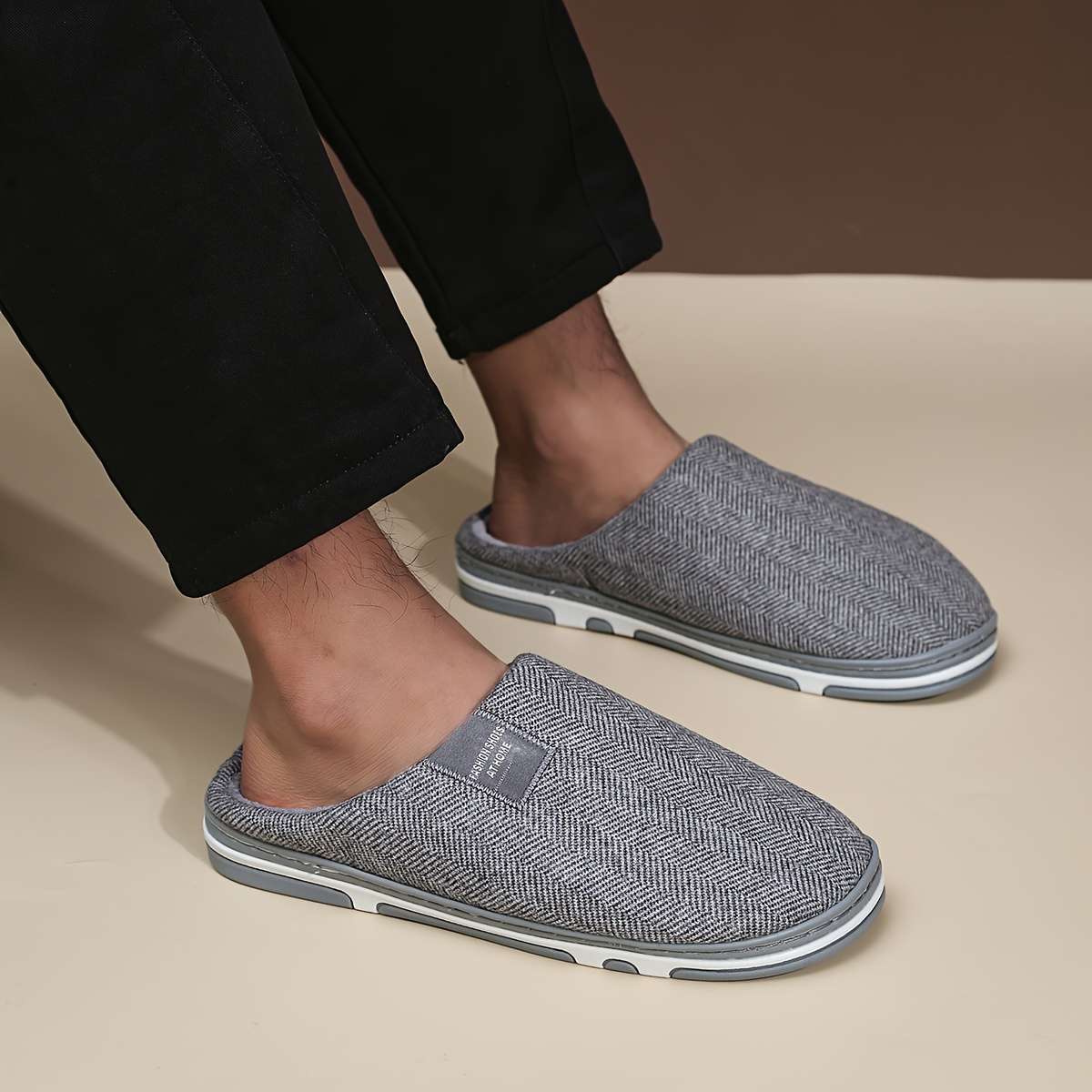 Men Slippers Summer Style Grey Size Uk 5.5 To 6