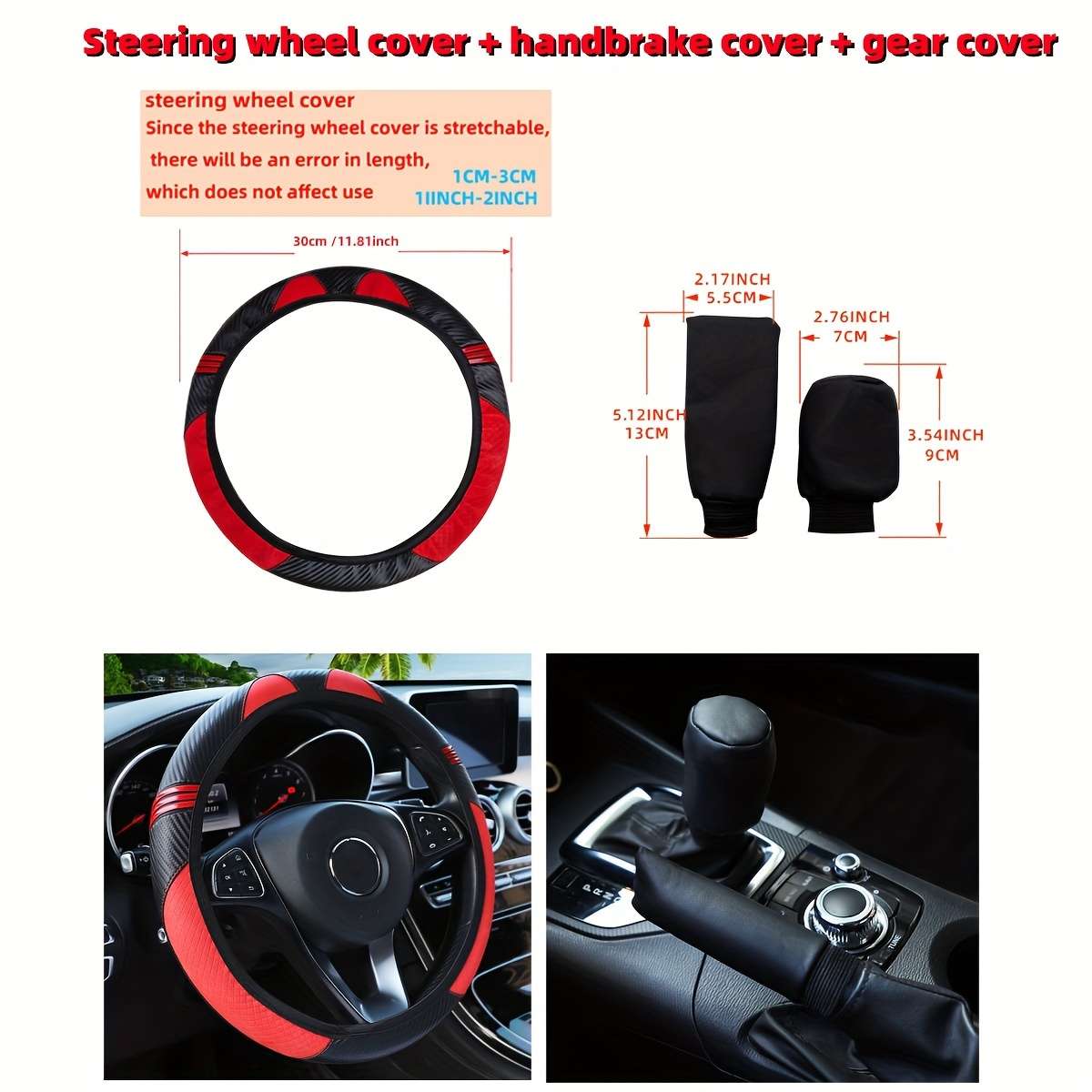 Car Steering Wheel Cover Red
