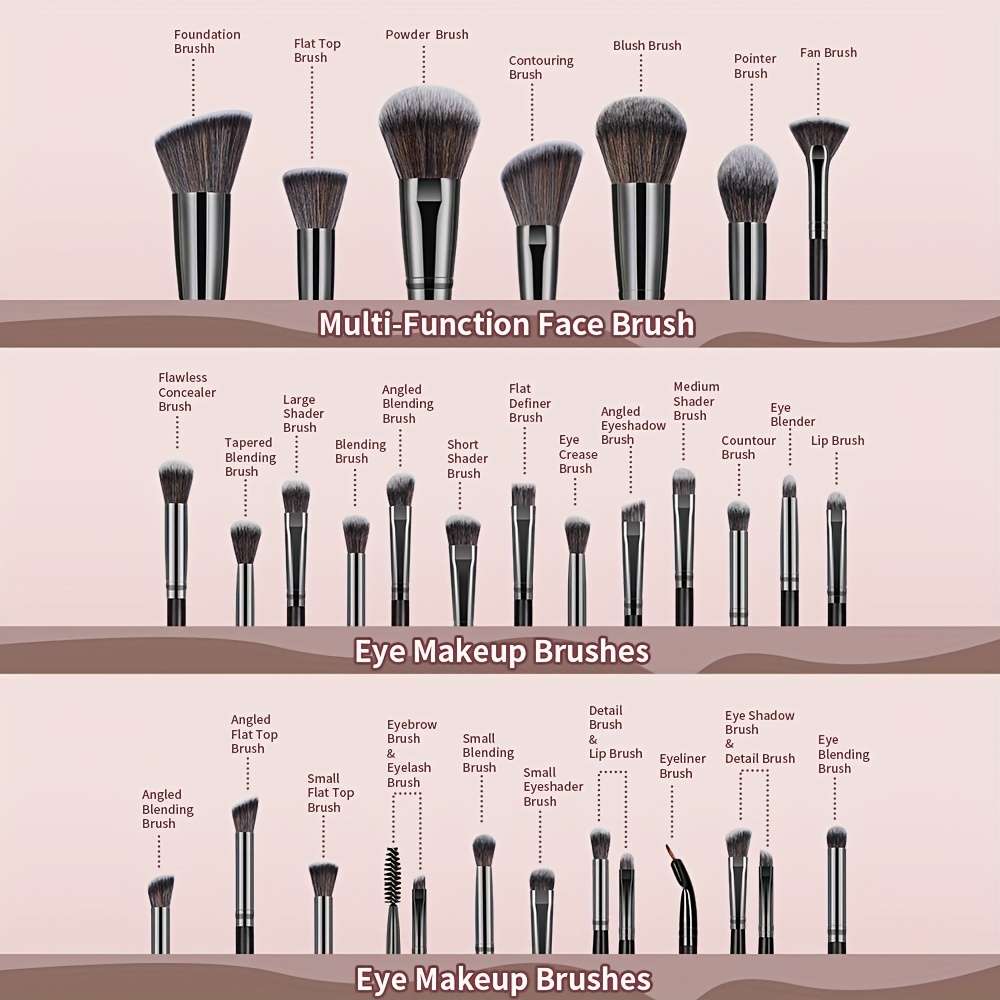 Makeup Brush Set Color Champagne