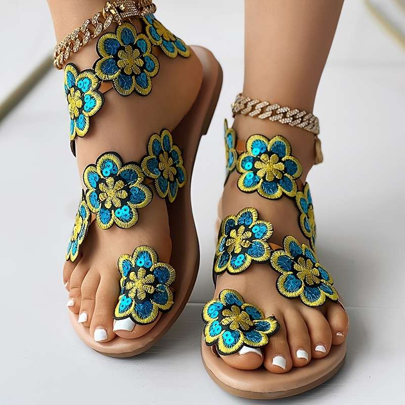 Ladies Summer Flip Flops Multicolor Uk 7.5