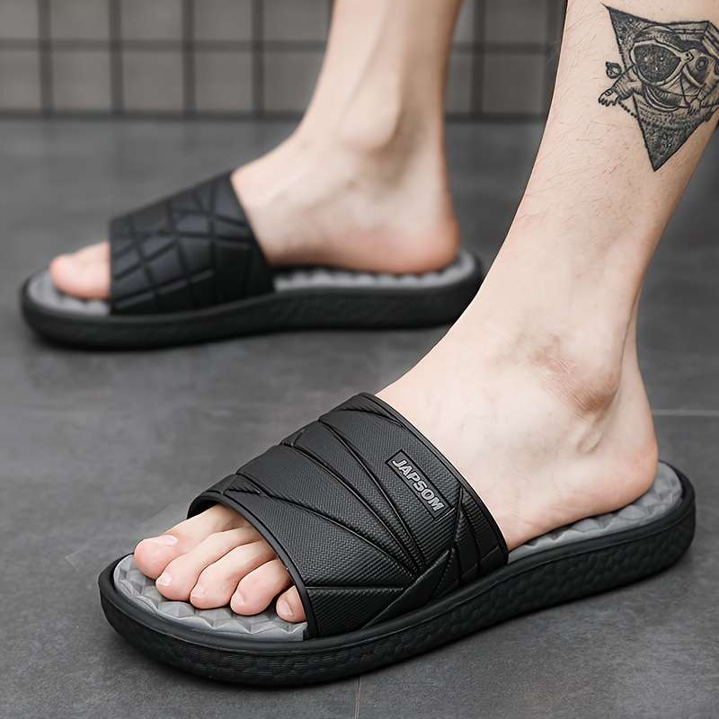 Men Slippers Summer Style Black Size Uk 7