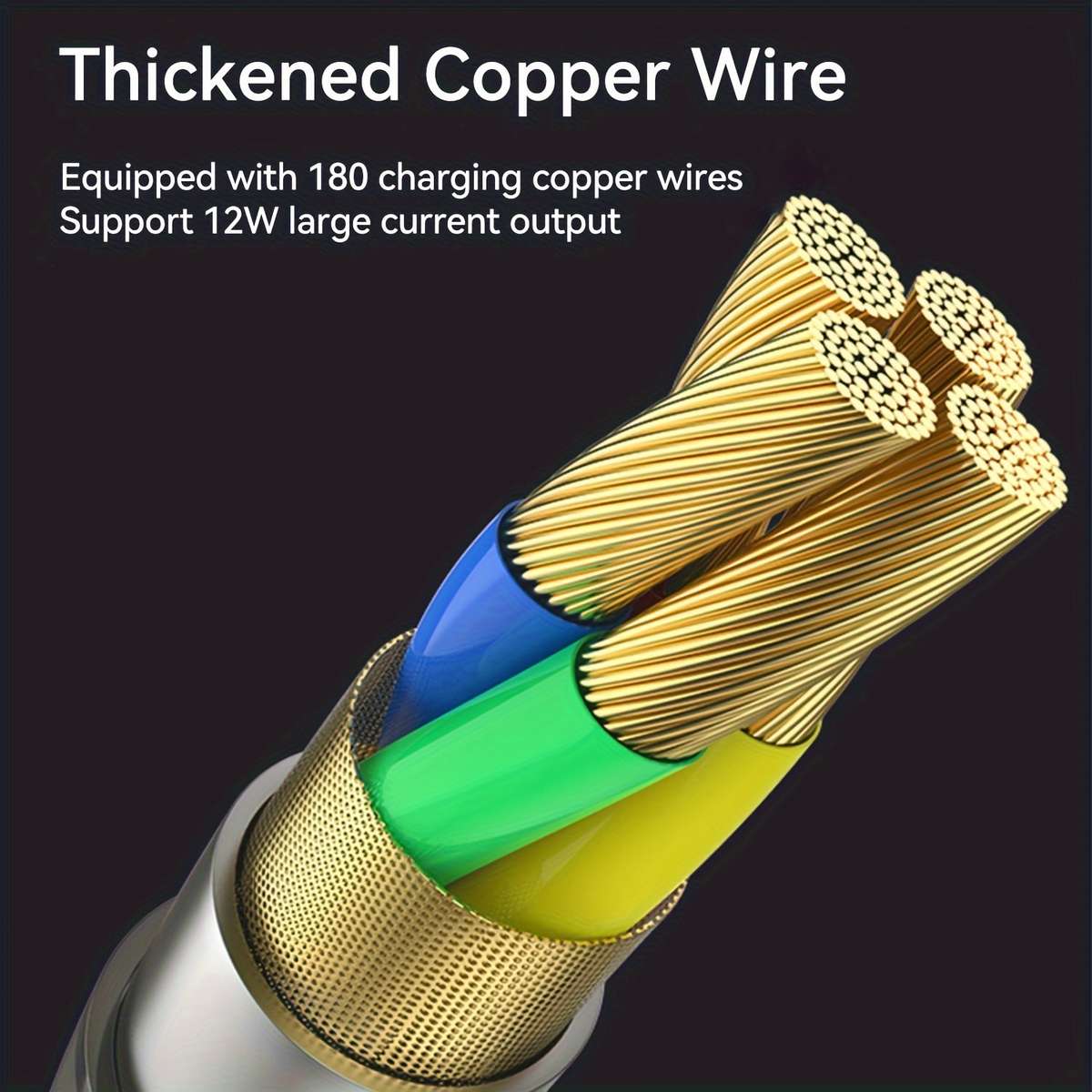 Charging Cable Color Glowing Blue Size1M 3.3Ft