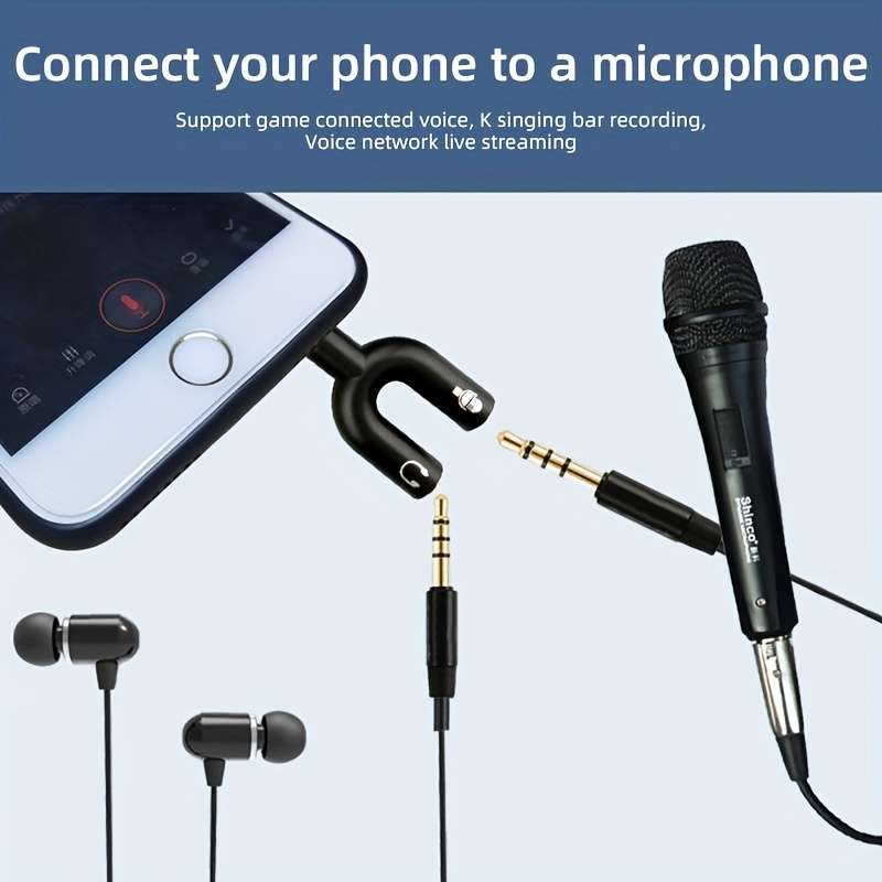 1pc 2in1 Audio Splitter Cable for Computers Smartphones Headphone and Microphone Adapter N