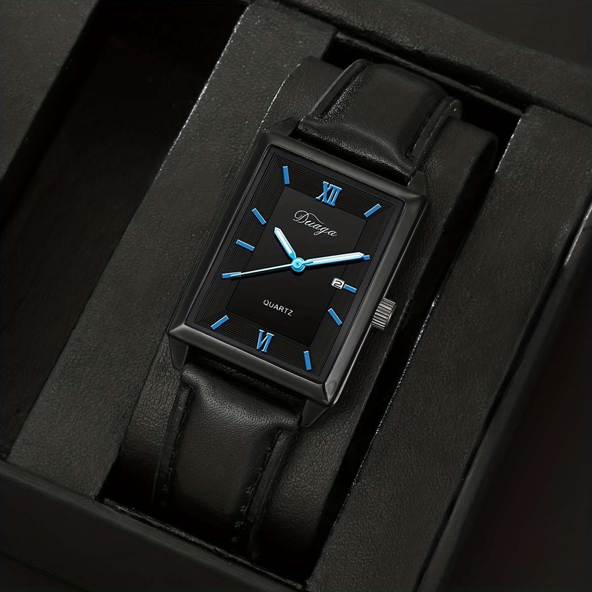4Pcs Premium Set Of Stylish Square Quartz Watches For Men Perfect