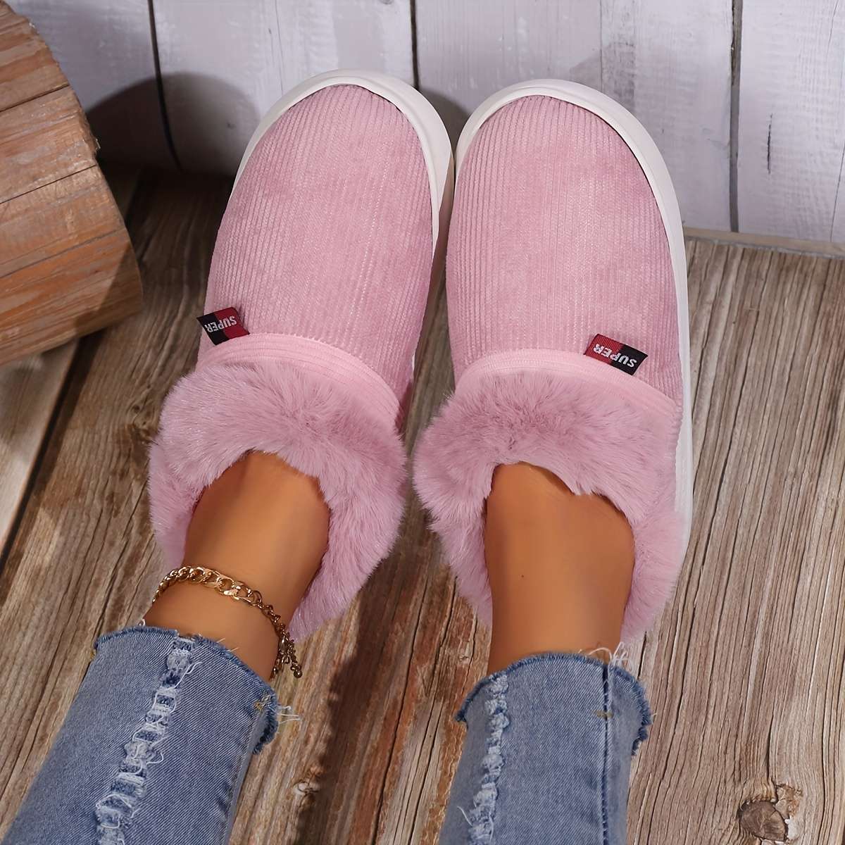 Cotton Slippers Color Grey Sizeuk 6.5-7