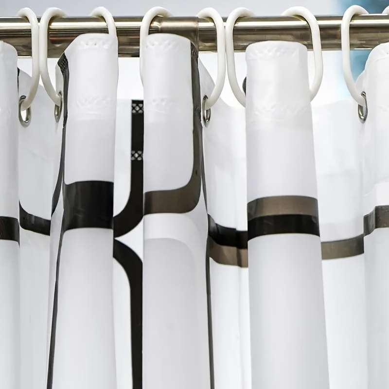 Waterproof Shower Curtain Color Black And White Large Square Size 71X78.7 180X200Cm