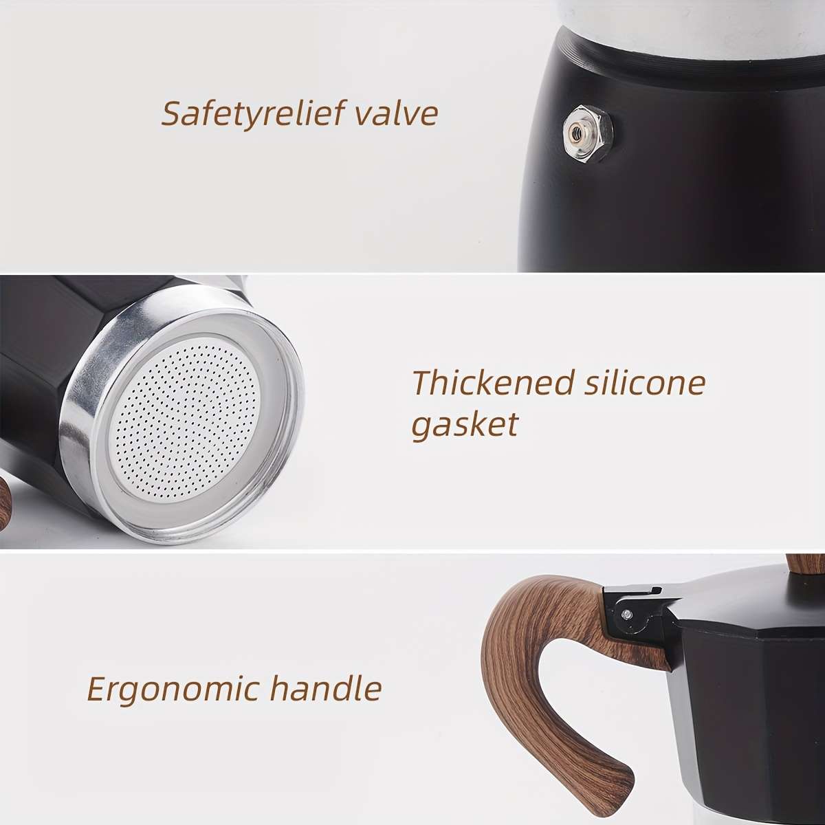 Coffee Machine Model 3 Cups Moka Pot Gift Set