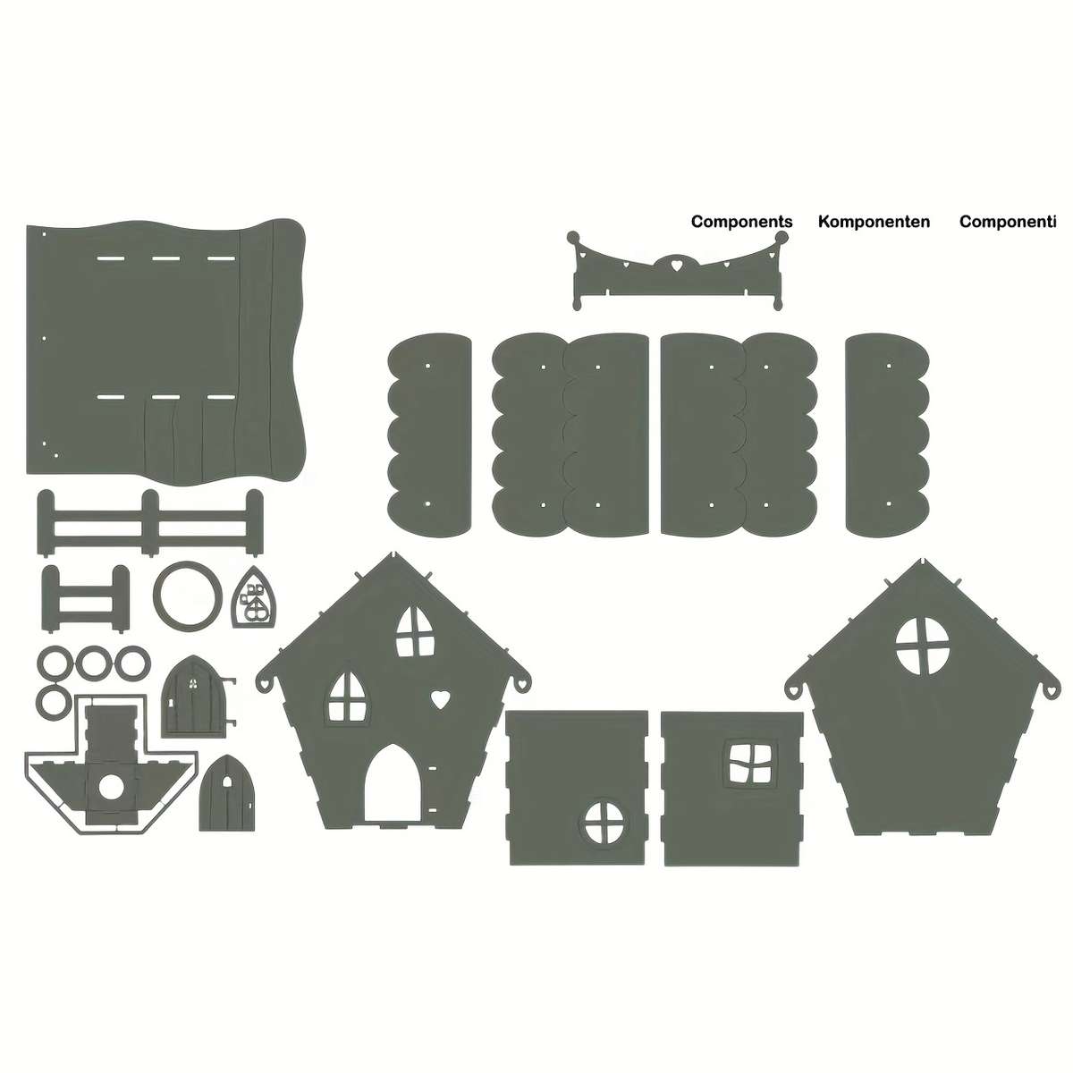 3D Building Model Puzzle Set Items Fairy House Craft Kit