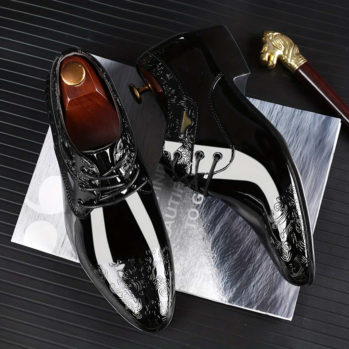 Mens Leather Shoes Color Black Sizeuk 10