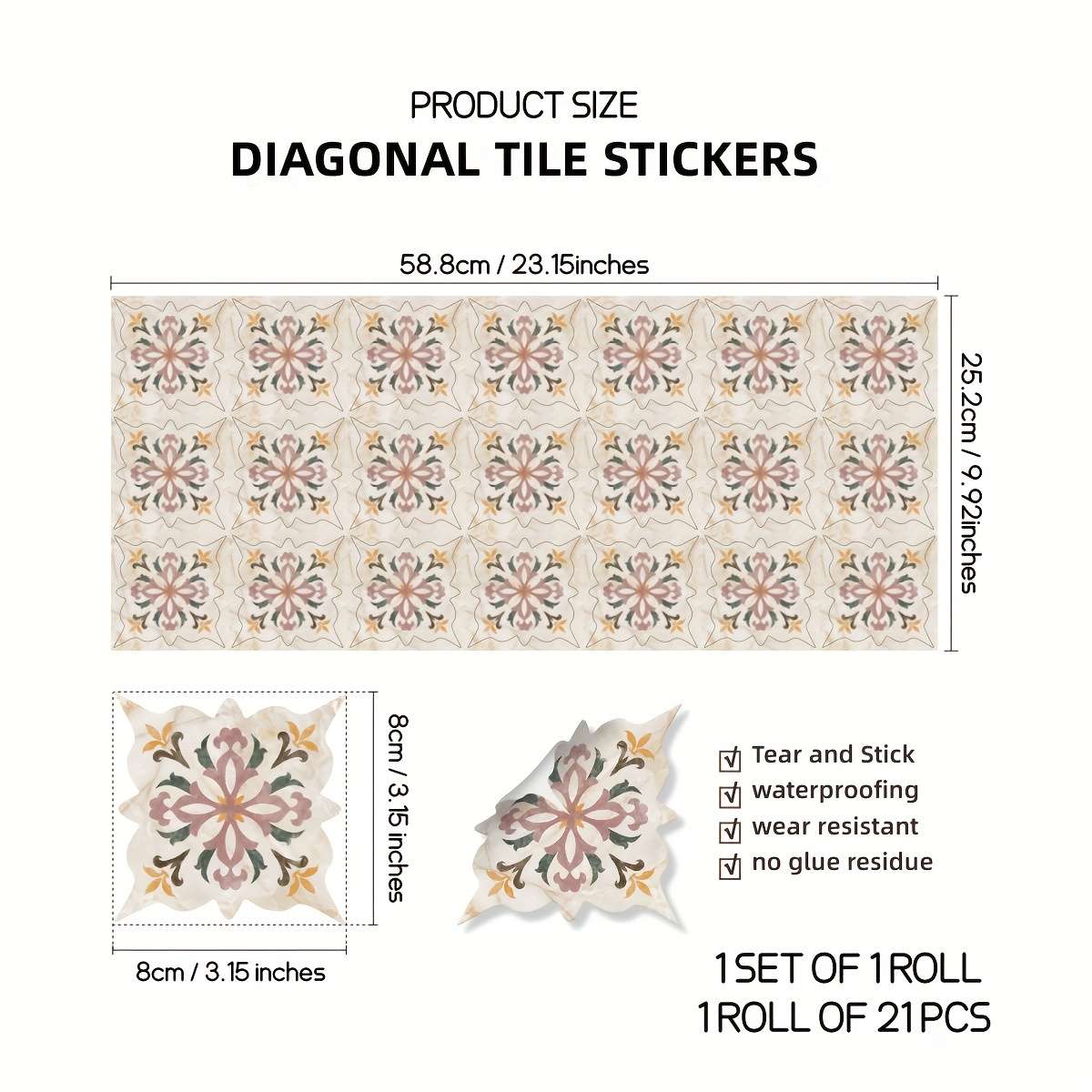 Floor Stickers Model D Size 8.0X8.0Cm