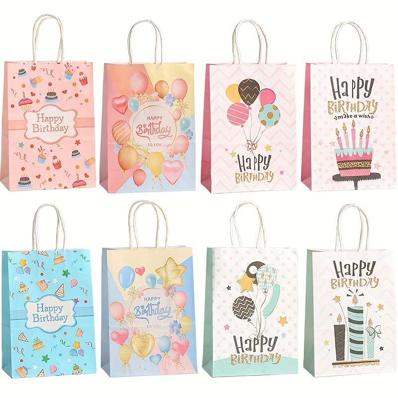 Gift Bags Color 8Pcs-8 Color Mixed Packaging Size S