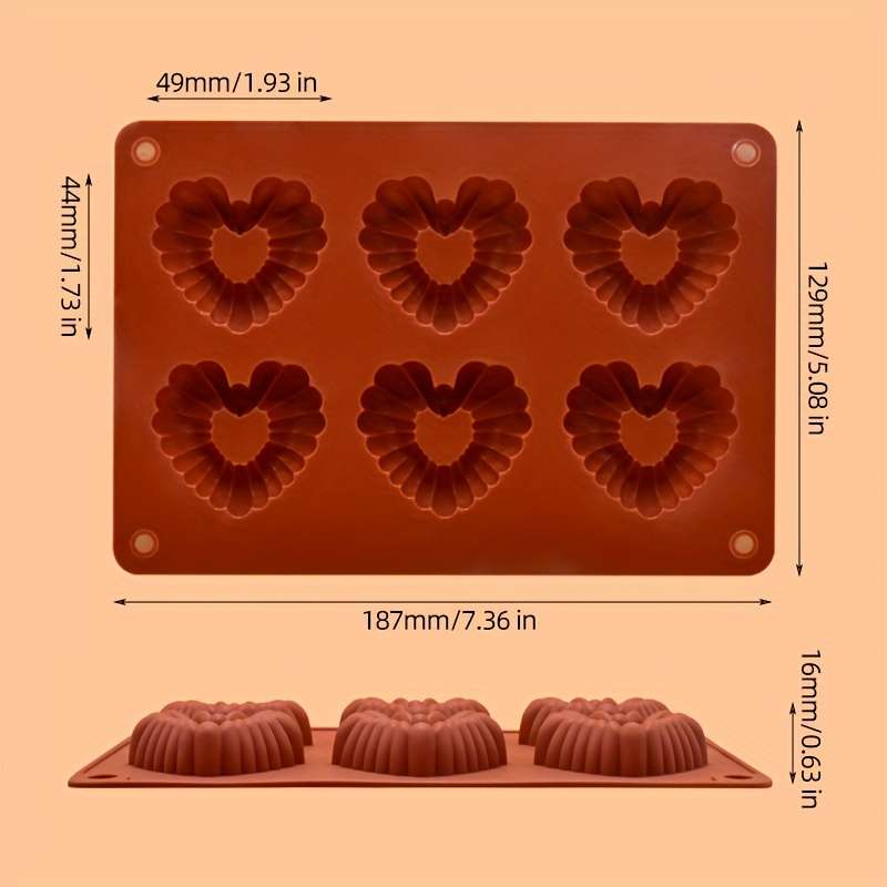 Suitable For Baking Molds Model 1Pc 6 Flowers Silicone Brown Opp Packaging