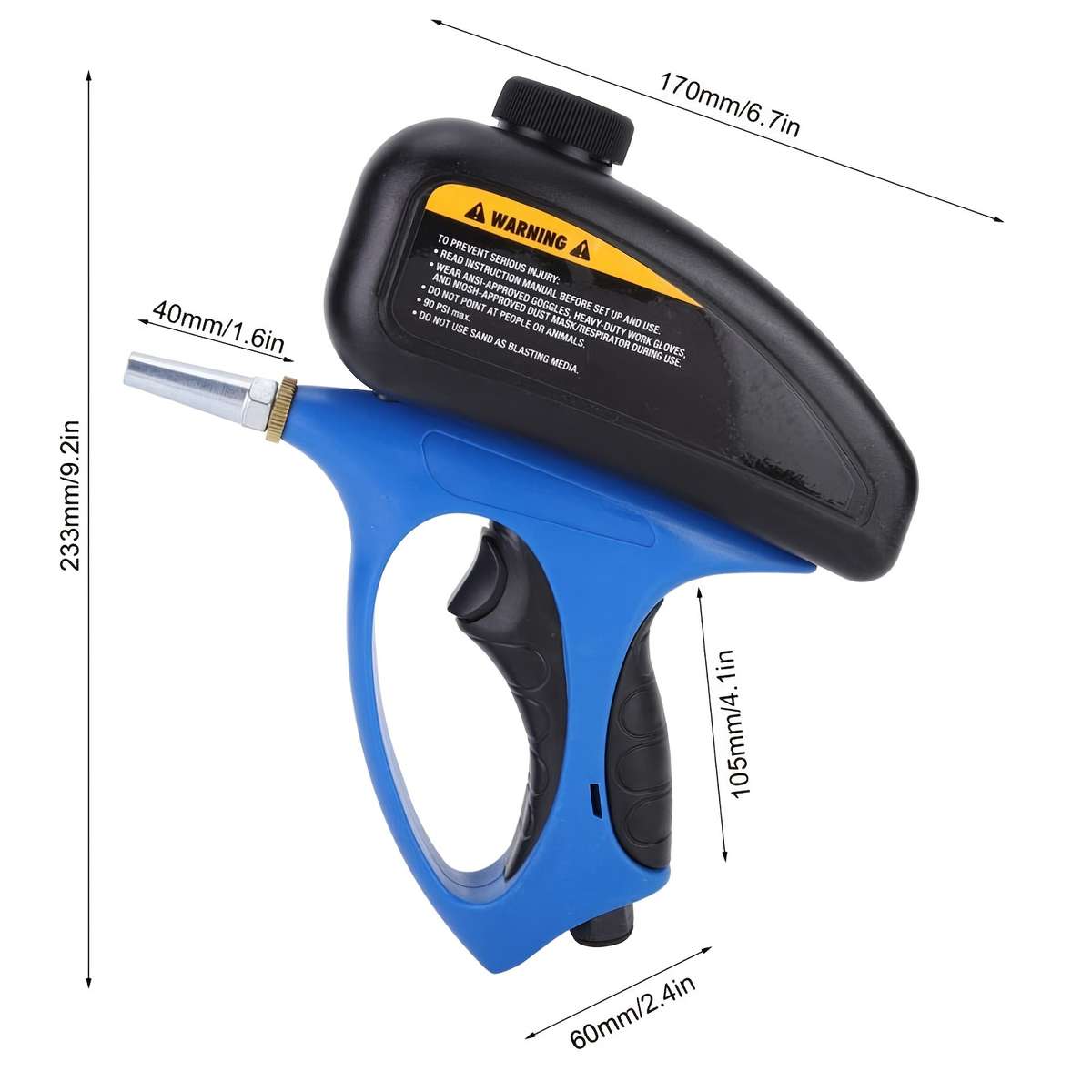 Blue Pneumatic Small Nozzle Sandblasting Machine