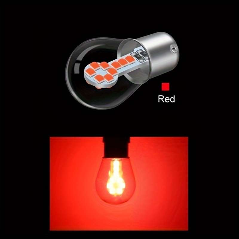 1pc Red LED Turn Signal & Brake Light Bulb High-Temperature Resistant 12V Multi-C