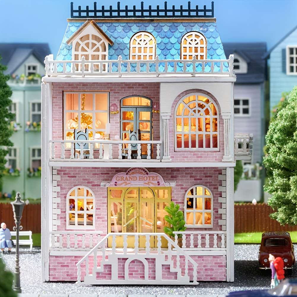 Building Toy Architectural Model Toy Set Style Pink