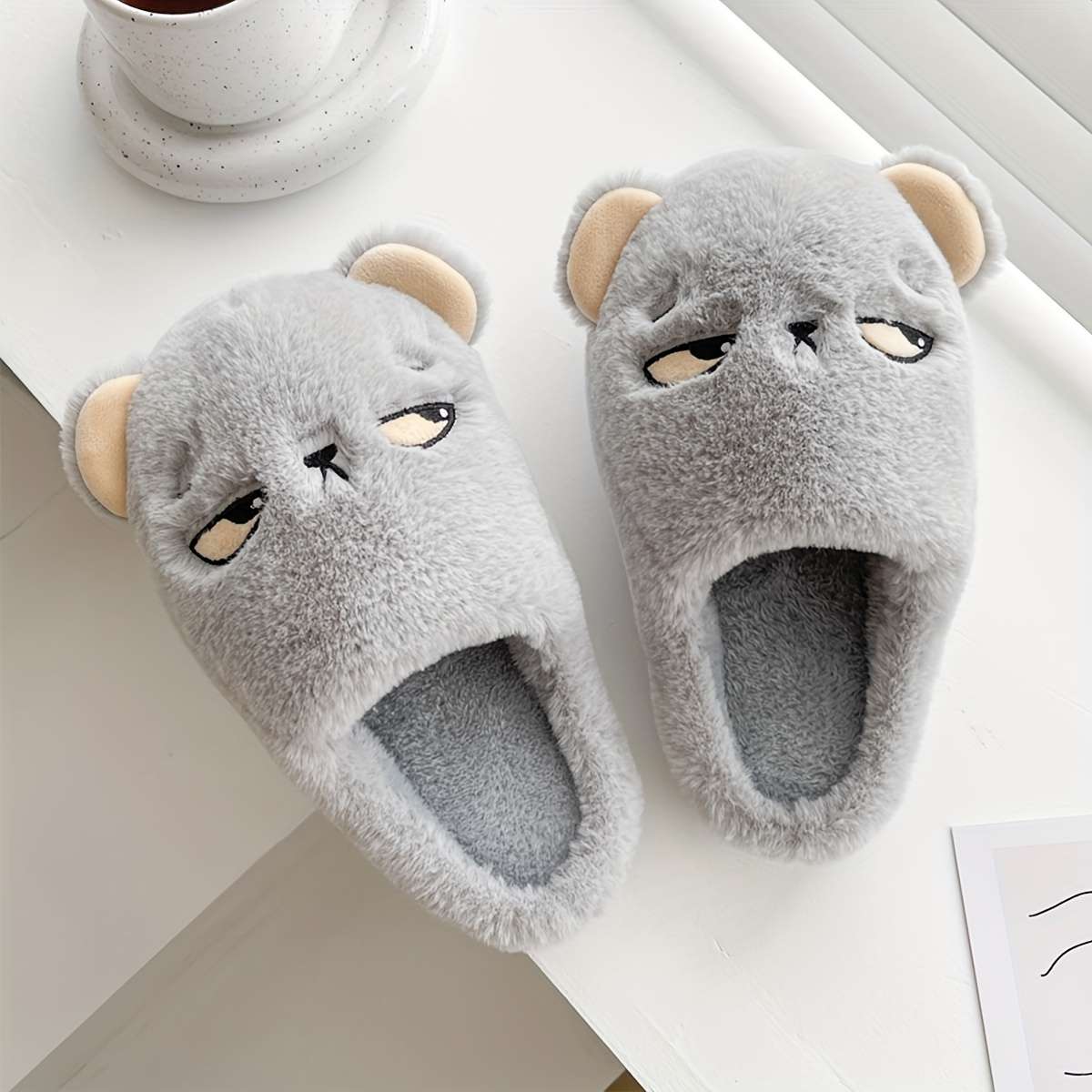 Cotton Slippers Color Grey Sizeuk 3.5-4