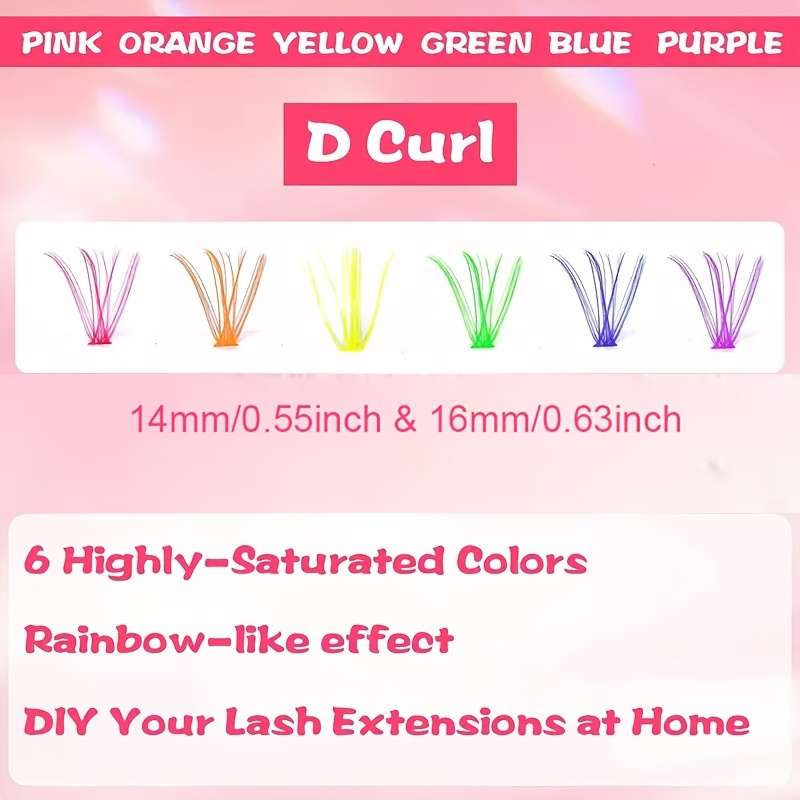 120 Clusters Colored Mink Lashes Model 120clusters Colorful