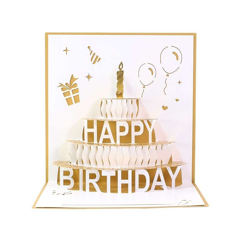 Greeting Cards Items 4 Layer Cake - Golden