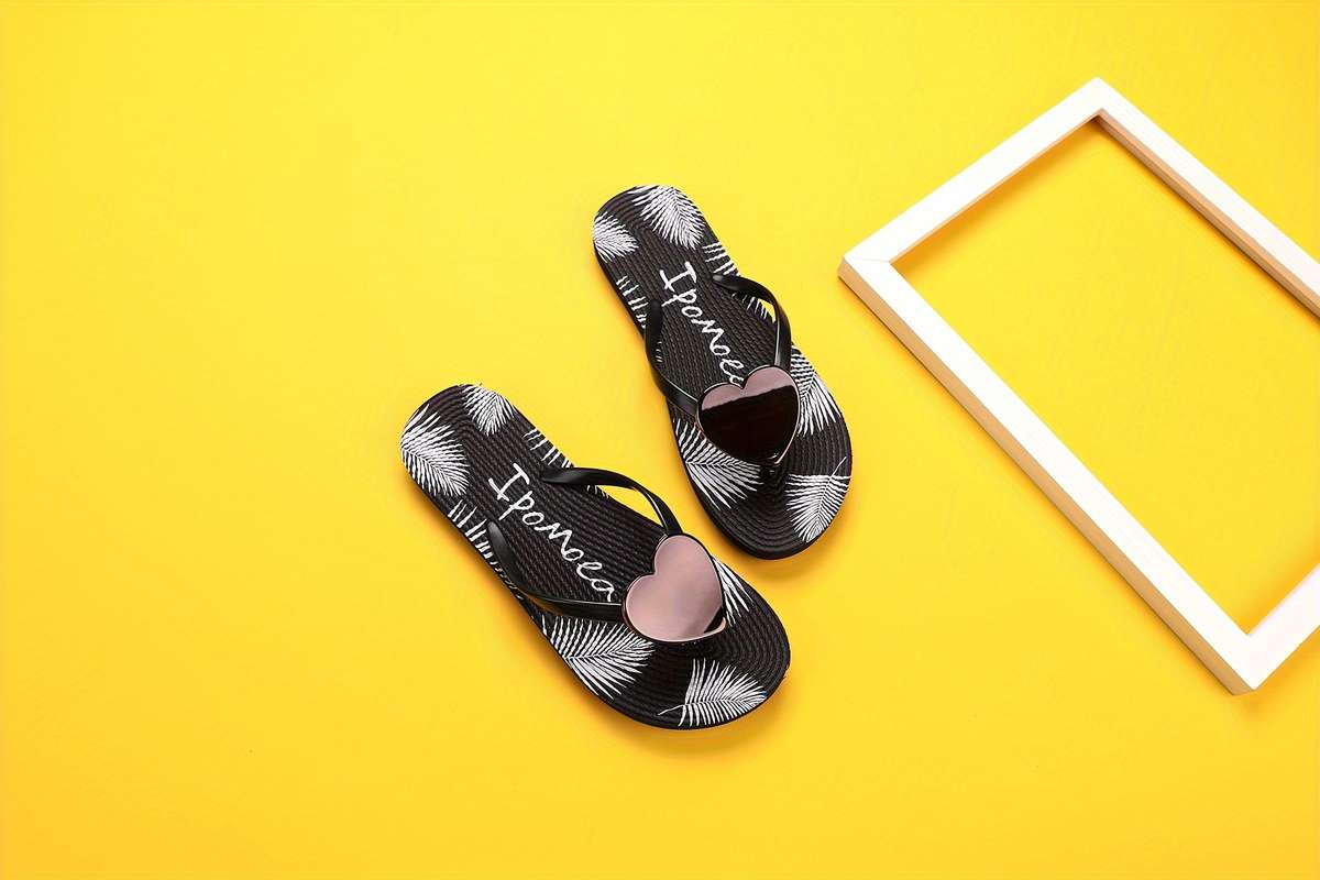 Ladies Summer Flip Flops Black Uk 7.5-8
