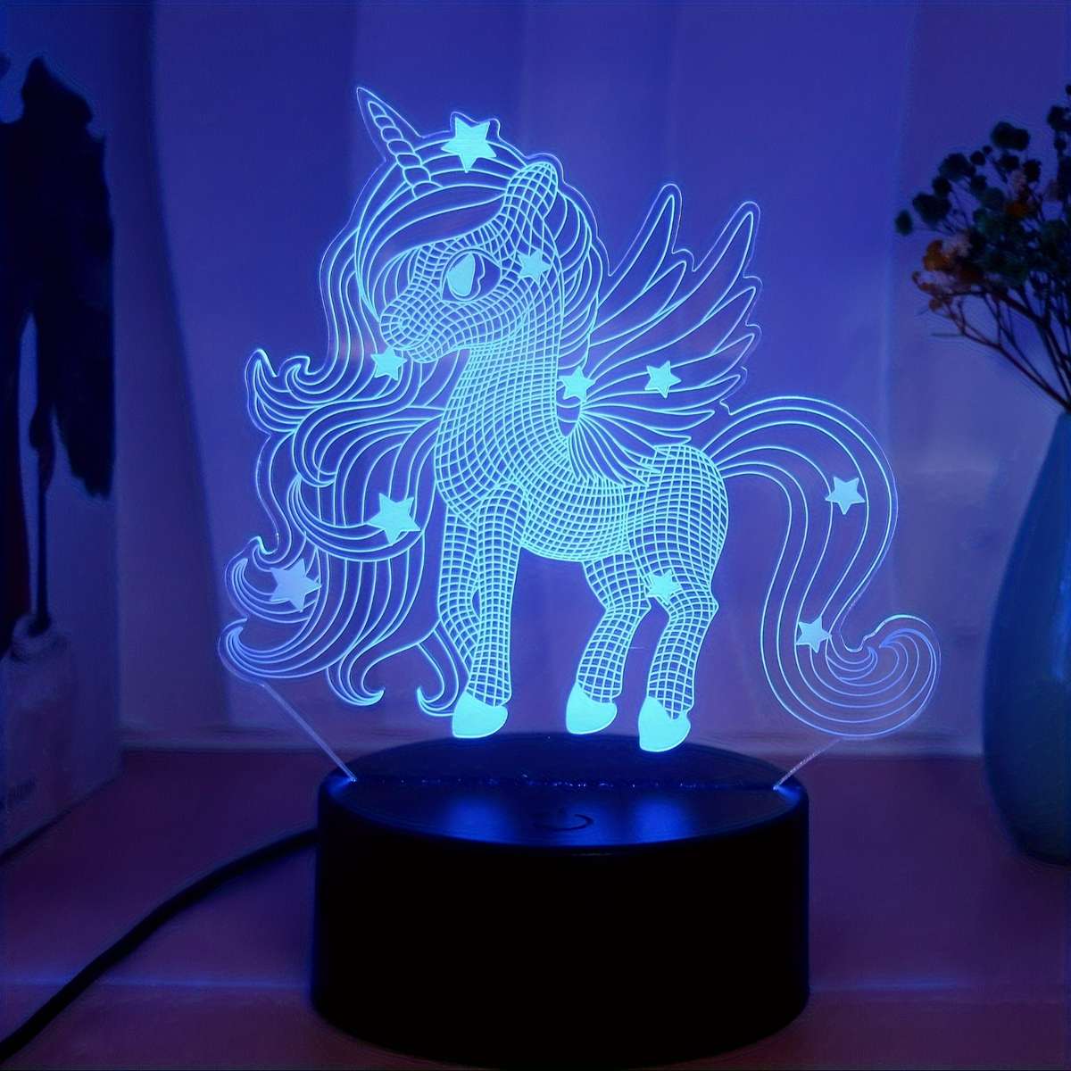 Night Light Style 7 Colors Black Background