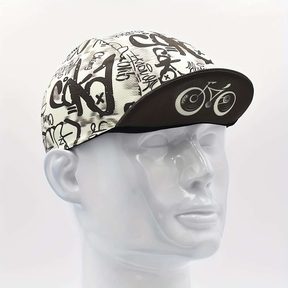 Quick-Dry Cycling Cap with Graffiti Bicycle Design