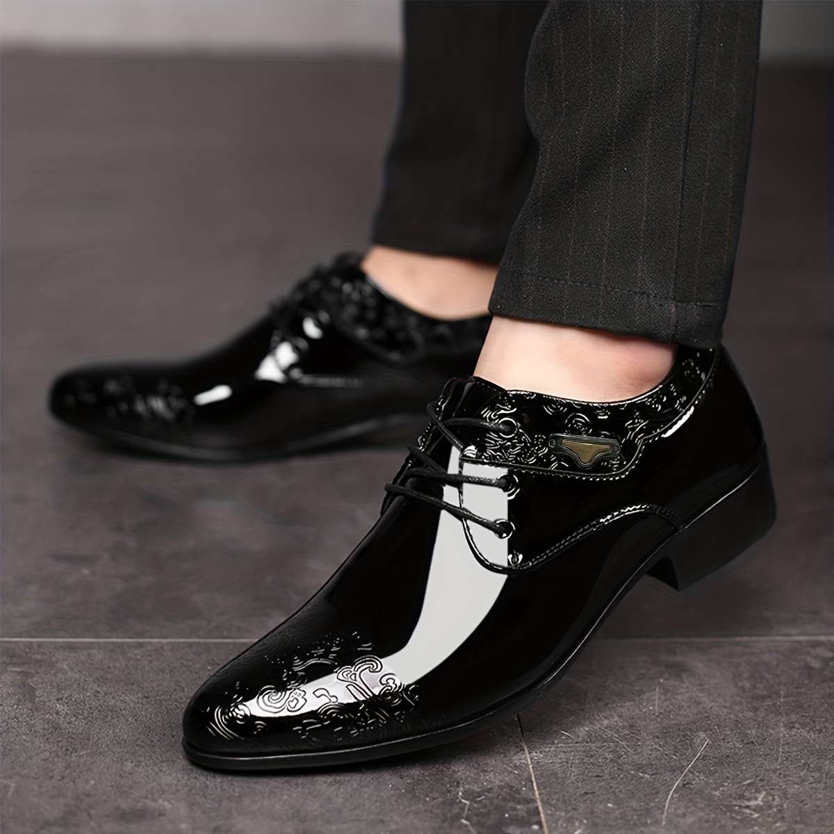 Mens Leather Shoes Color Black Sizeuk 10.5