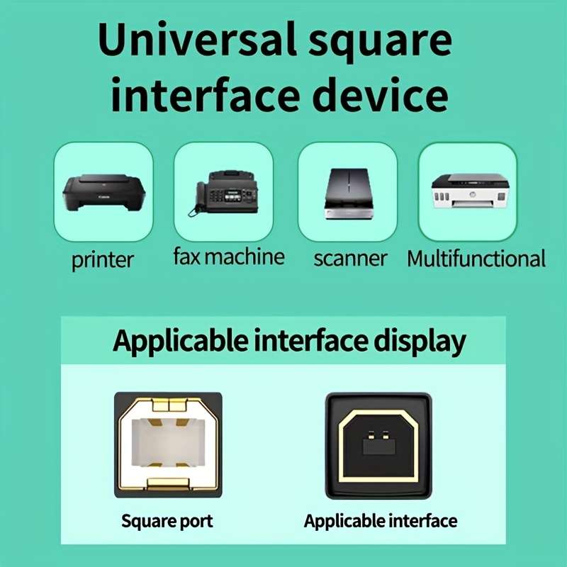 1pc 100cm USB Printer Cable USB A to B Cable 2.0 USB B Cable for High-Speed Printers Compati