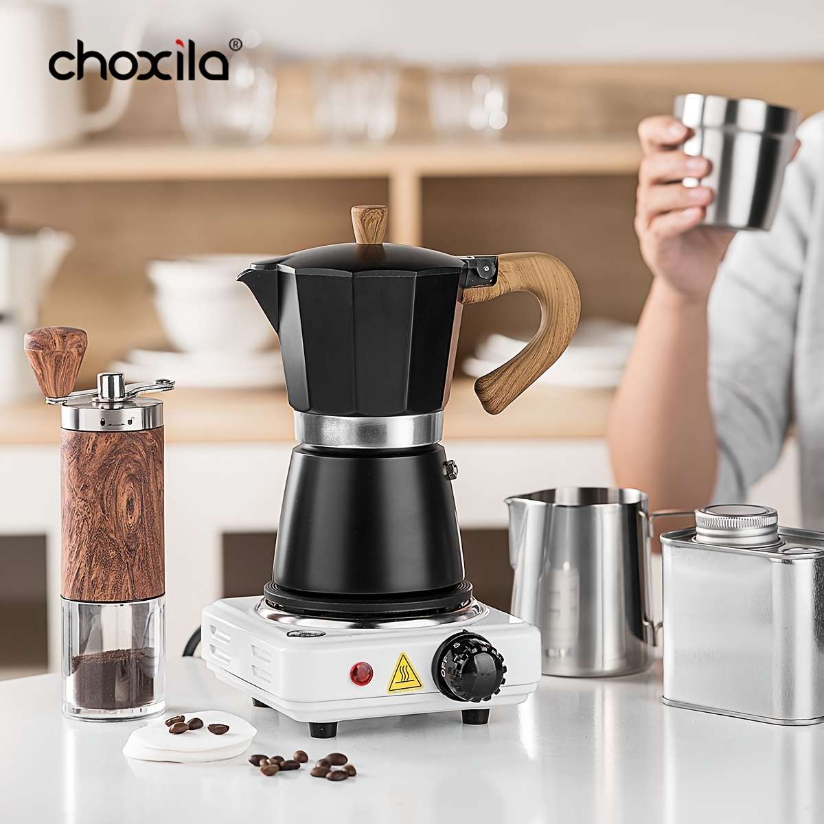 Coffee Machine Model 3 Cups Moka Pot Gift Set