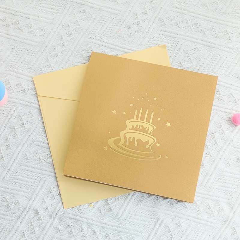 Greeting Cards Items 4 Layer Cake - Golden
