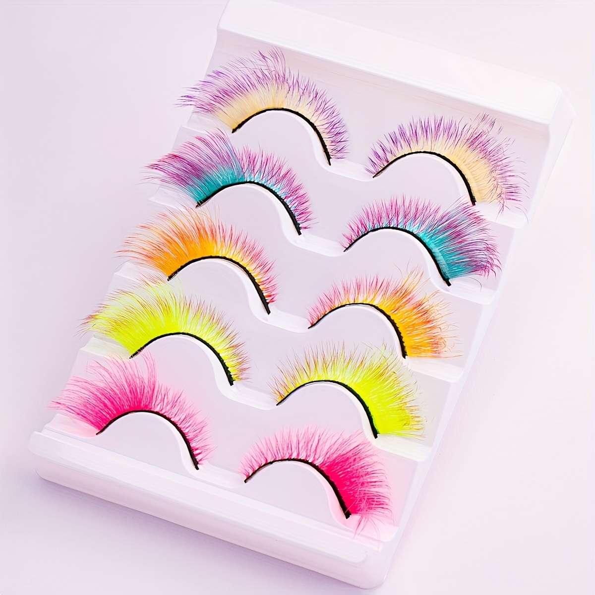 5 Pairs Luxury Natural Fluffy Mink Lashes Model Color Mix5