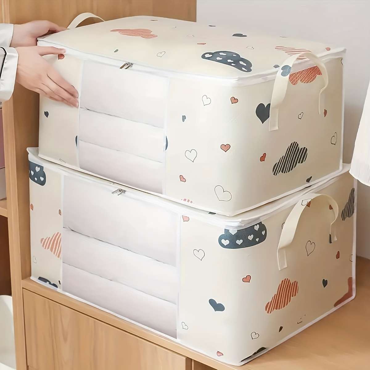 Organizer Tote For Quilts Jumbo Garment Blue Mx1Pc