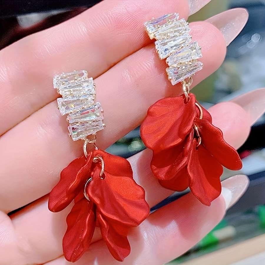 Women S Earrings Color Red