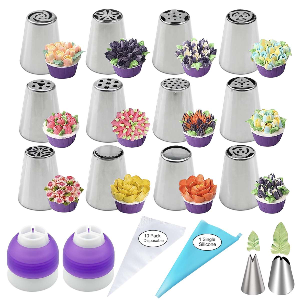 Piping Nozzle Quantity 12 Russian Piping Tips