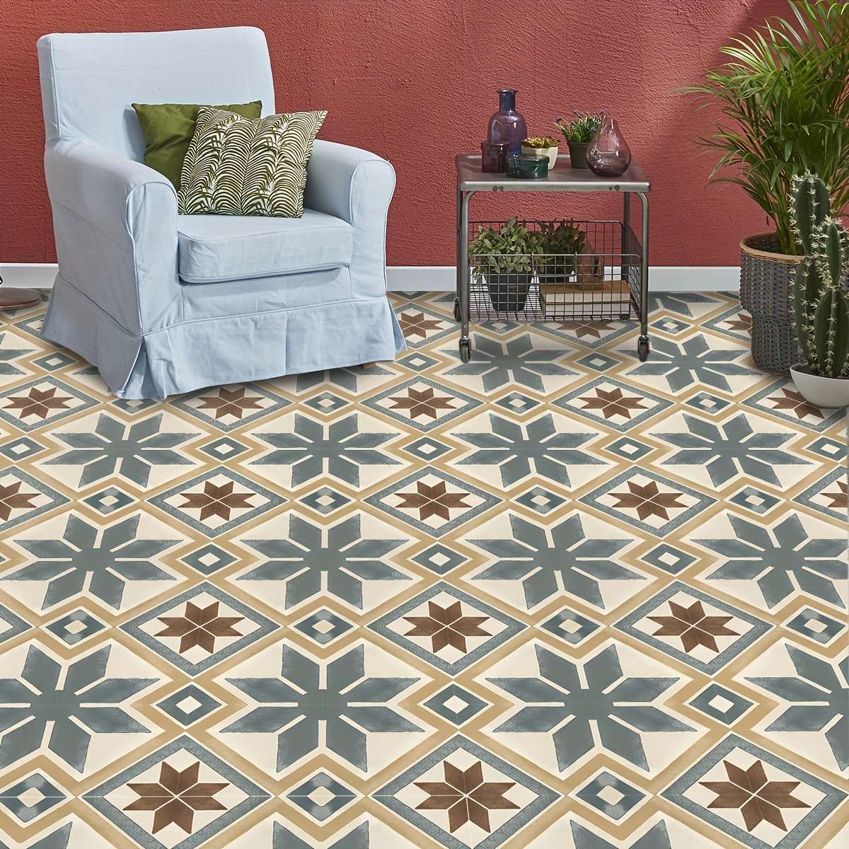 Floor Stickers Color Polychrome Size 20X20Cm