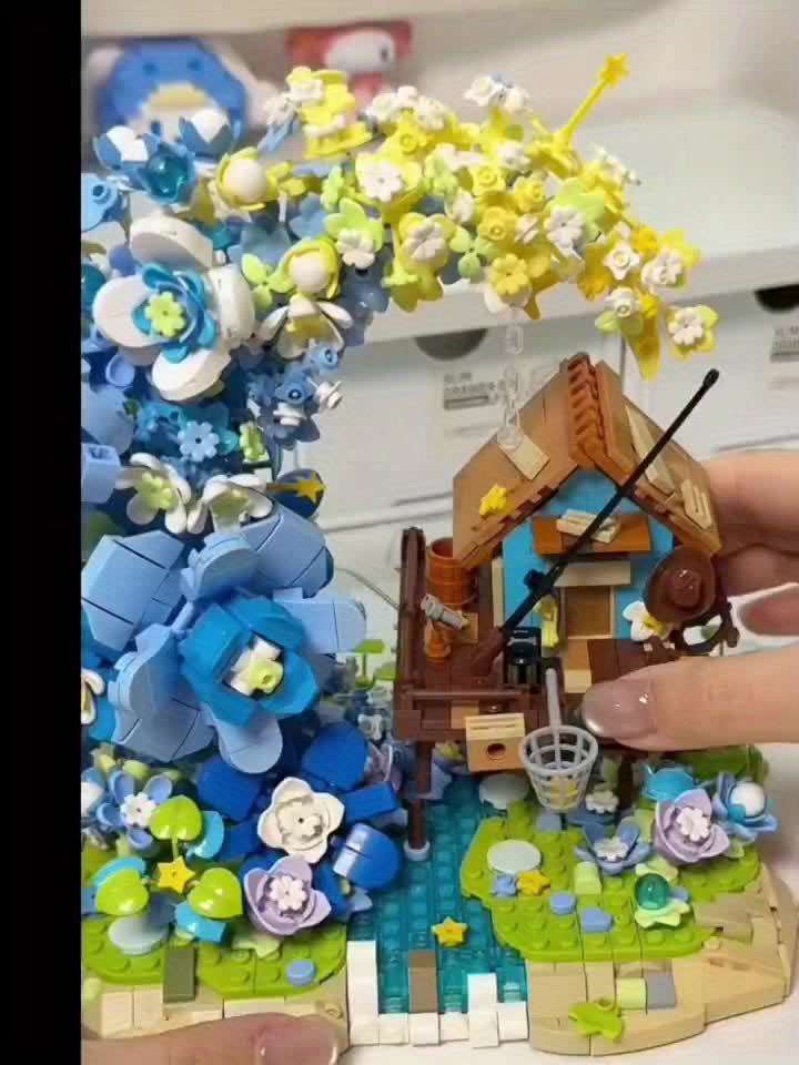 Building Toy Architectural Model Toy Set Style Flower Moon House