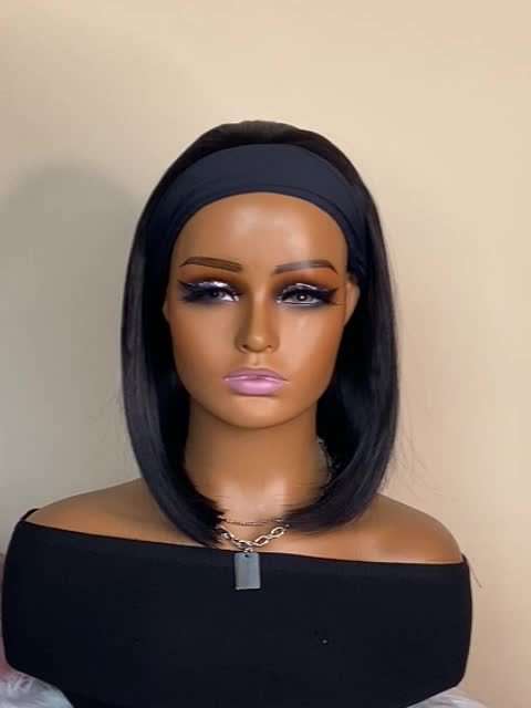 Black Womens Wigs Hair Length 25.4Cm