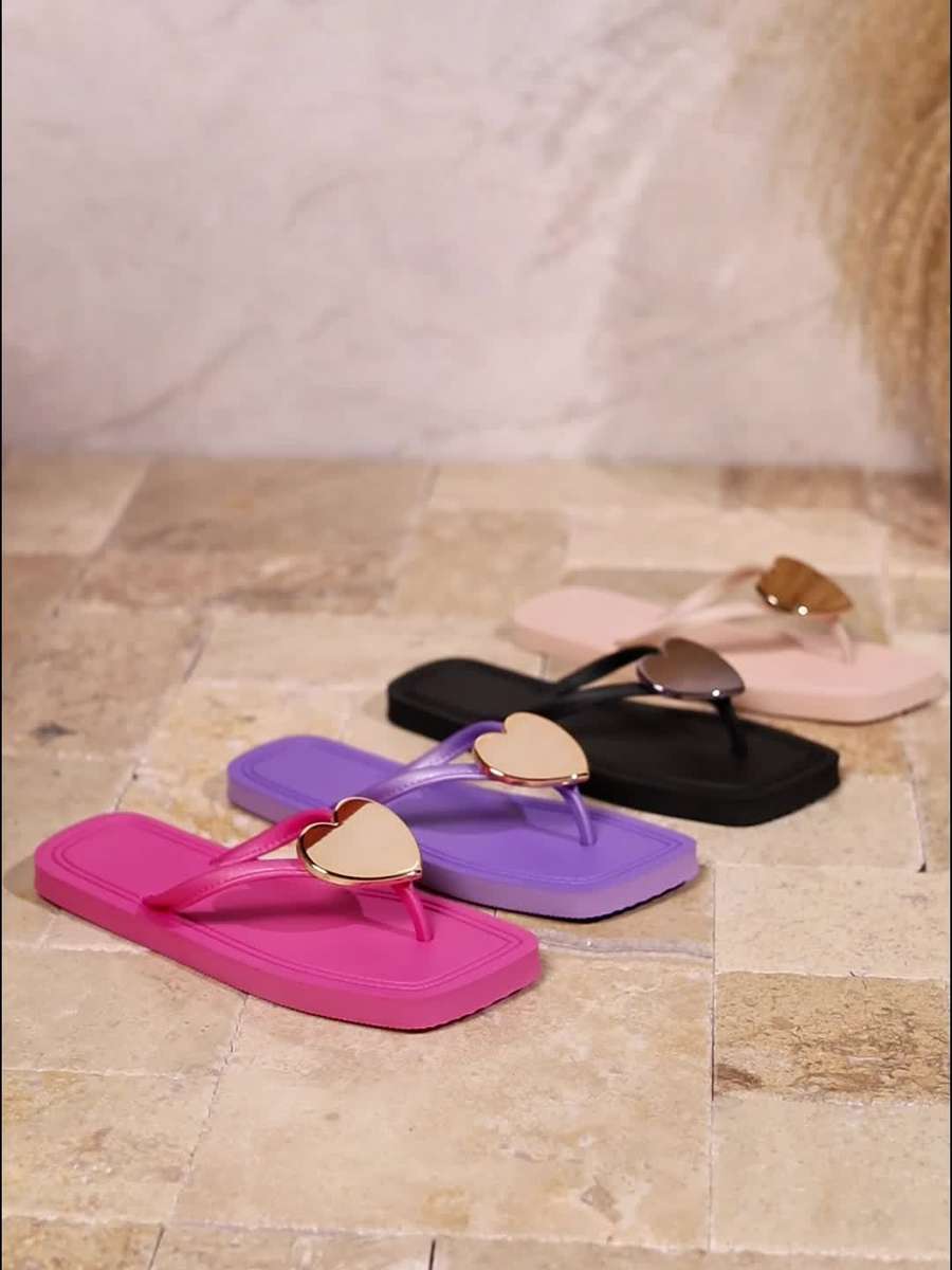 Ladies Summer Flip Flops Black Uk 7.5-8