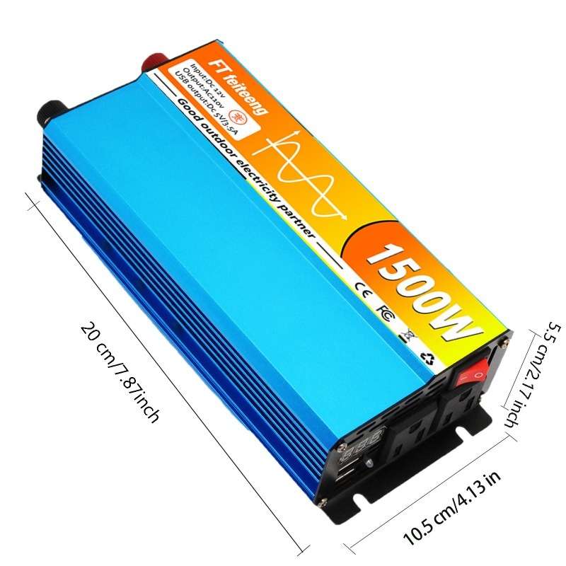 Efficient Pure Sine Wave Power Inverter 2000 Watts 1500 For Emergency Use 12V