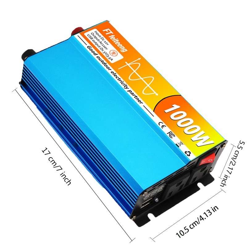 Efficient Pure Sine Wave Power Inverter 2000 Watts 1500 For Emergency Use 12V