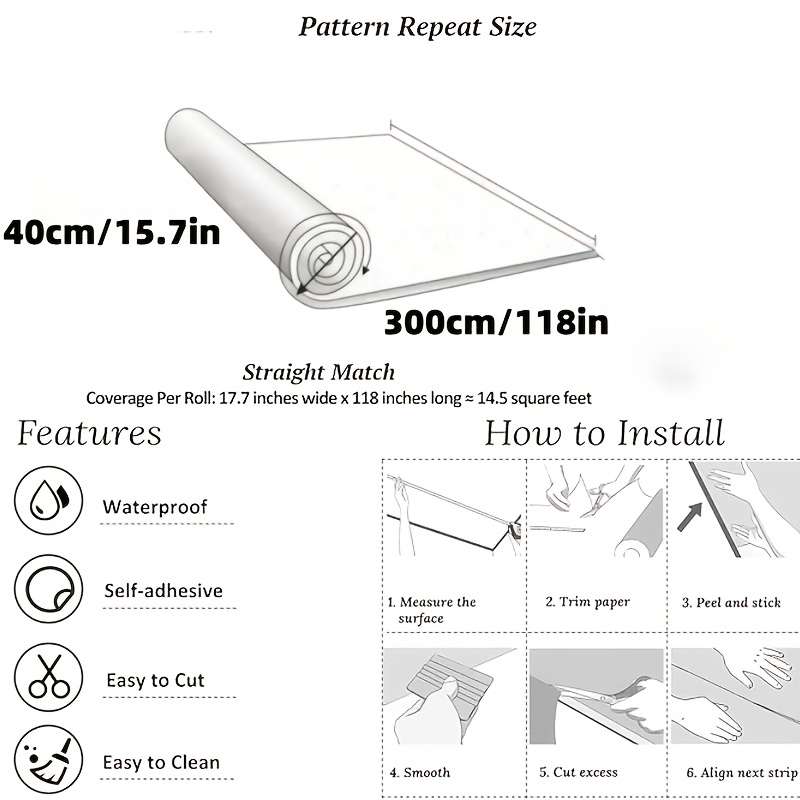 Self Adhesive Floor Stickers Medium Gray Wood Grain 3Rolls