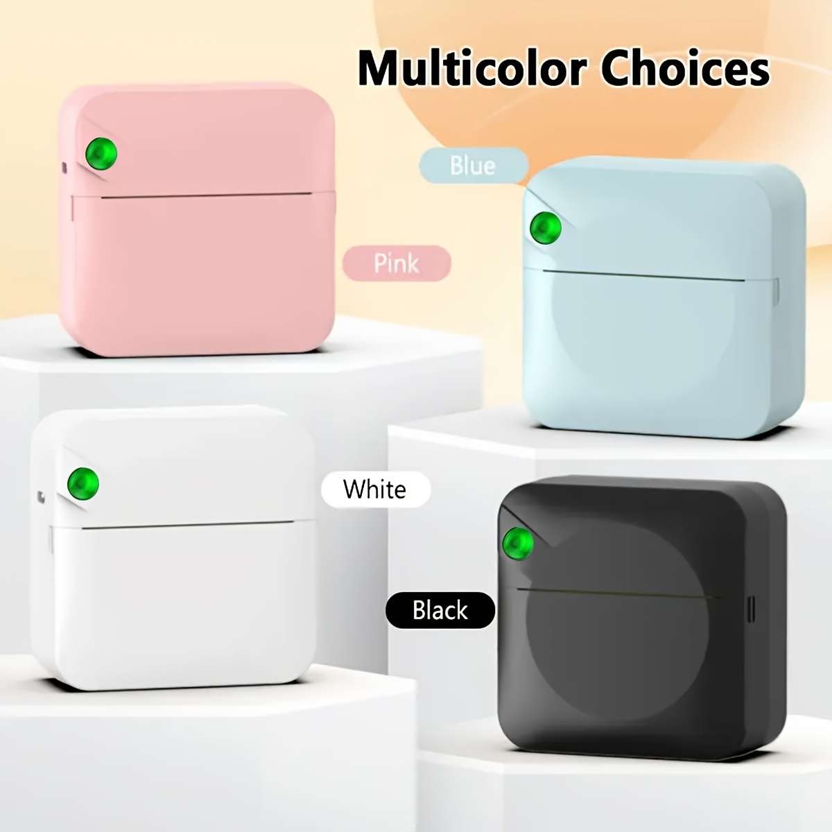 Printer Color White  3 Rolls Of Thermal Paper 5.7Cm*2.5Cm  Random Stickers  Storage Bag