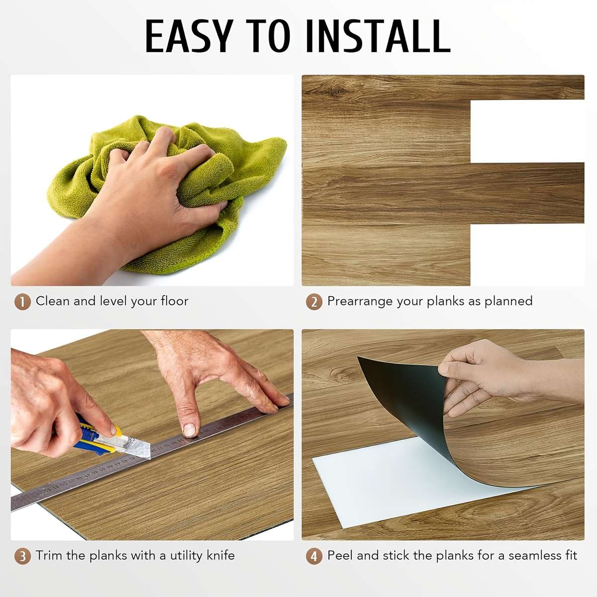 Self Adhesive Floor Stickers Wood Grain 5S