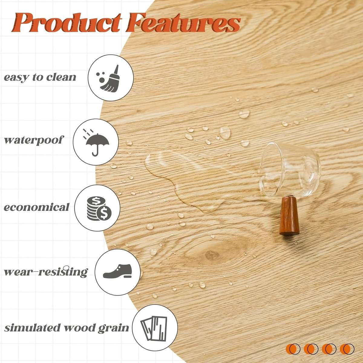 Self Adhesive Floor Stickers Medium Gray Wood Grain 3Rolls