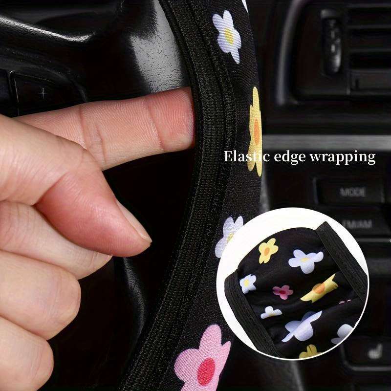 Car Steering Wheel Cover White Flower