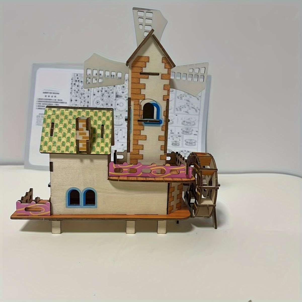 Building Toy Architectural Model Toy Set Color Colorless  Can Be Colored By Oneself