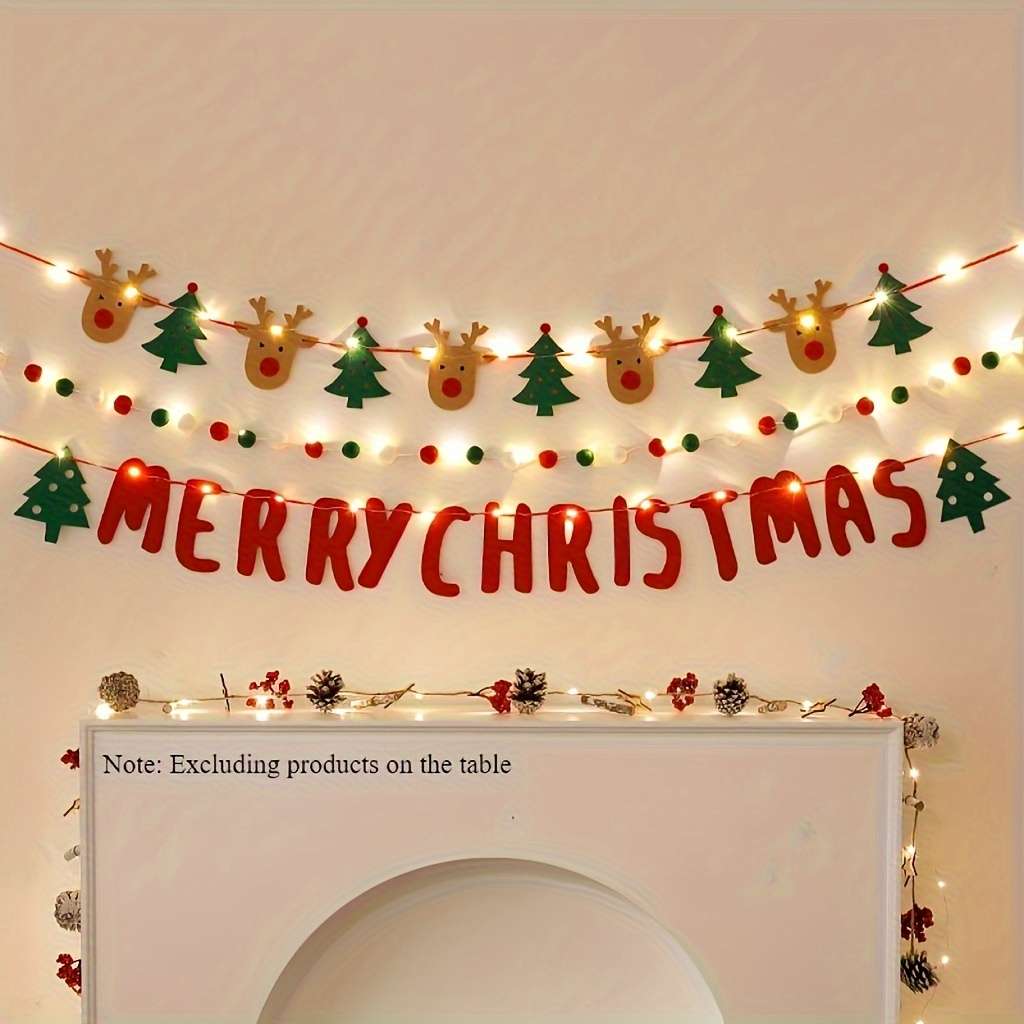 Christmas Lights Christmas Tree And Deer Flag