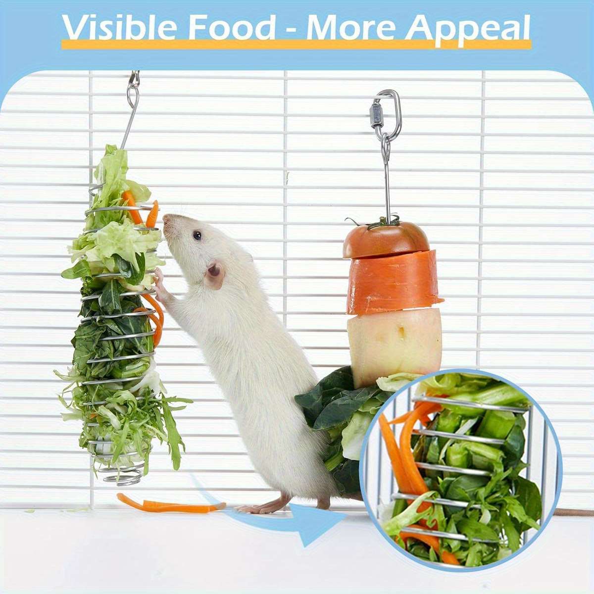 Pet Supplies Model 2Pcs  Feeding Cage  Add  Feeding Nails