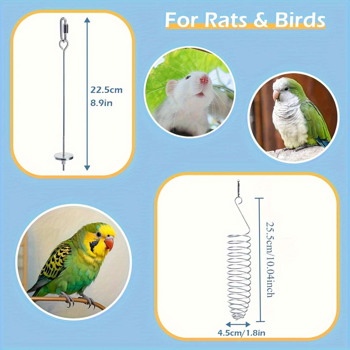 Pet Supplies Model 2Pcs  Feeding Cage  Add  Feeding Nails