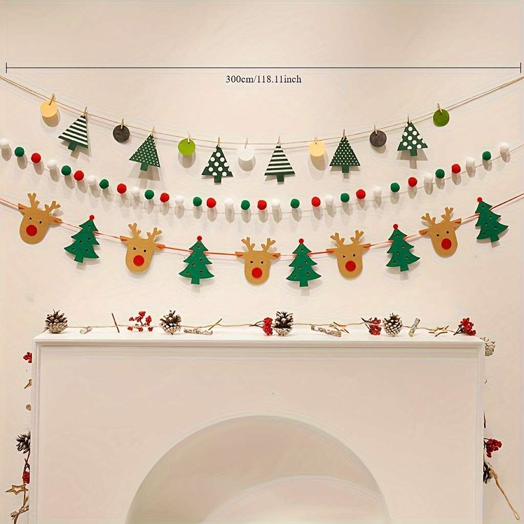 Christmas Lights Christmas Tree And Deer Flag