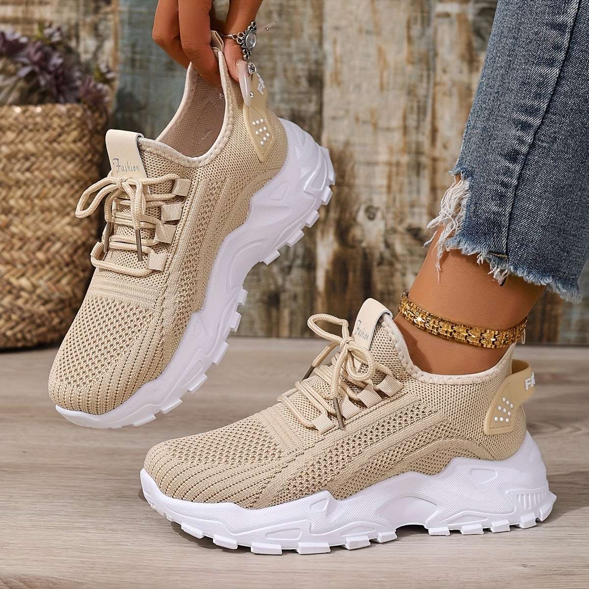 Women S Sneakers Color Light Beige Sizeuk 5